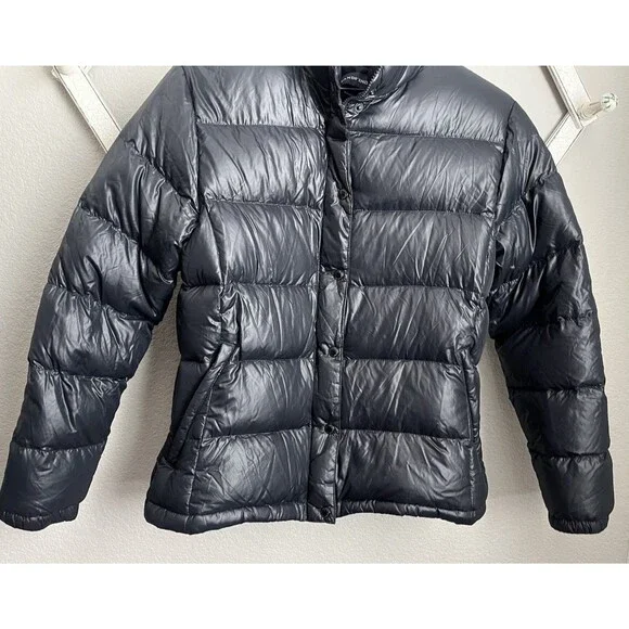 Lands' End Women's M 10/12 Down Puffer Jacket - Black - Picture 3 of 7